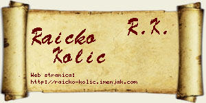 Raičko Kolić vizit kartica